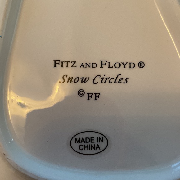 Fitz and Floyd Snow Circles Christmas Canapé Plate with Snowman original box - Picture 4 of 6
